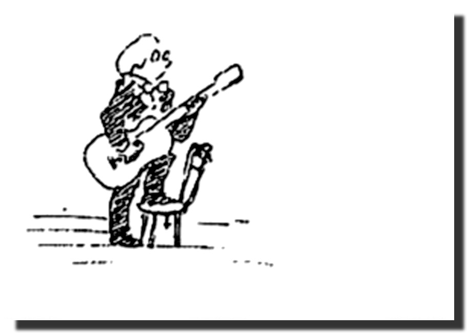 Zeichnung eines Konzertgitarristen